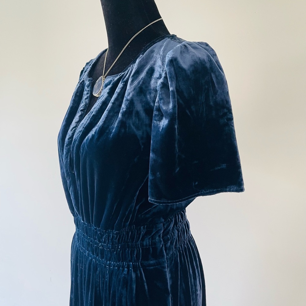 Anthropologie The Somerset Maxi Dress Velvet Edition Navy - Picture 6 of 15
